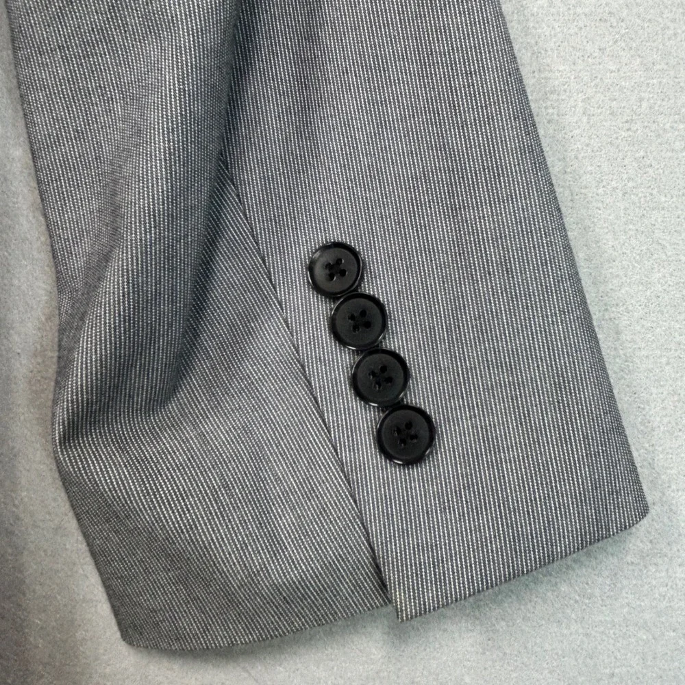 Madison Modern Fit Mens 42L Gray Cotton Blend Summer 2 Button Blazer Sport Coat